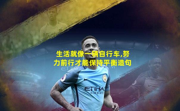 生活就像一辆自行车,努力前行才能保持平衡造句